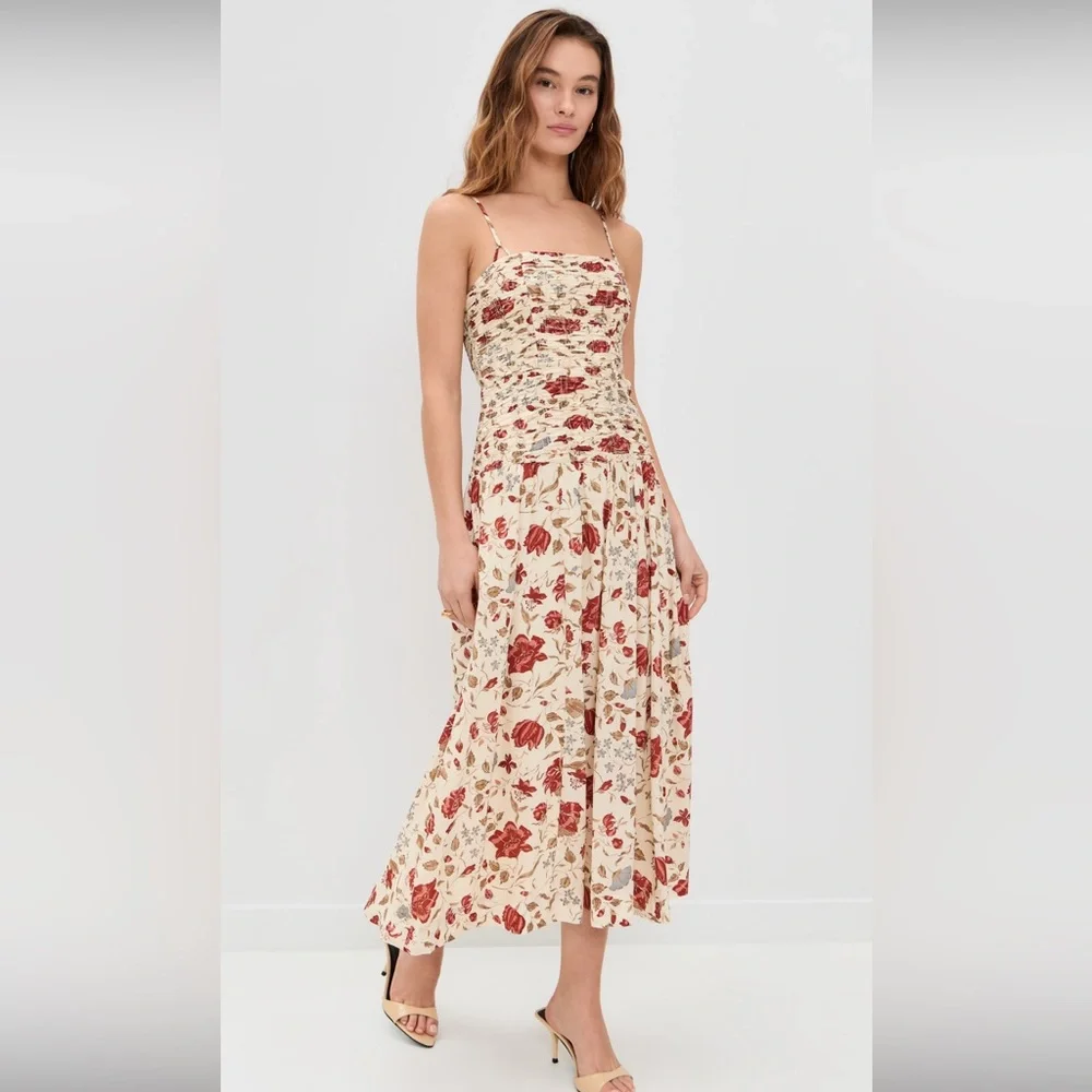 Reformation Azure Smocked Midi Dress in Gwendolyn (Size 8) - NWT - Picture 5 of 14